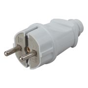 Вилка ЭРА Vx2-W с заземлением прямая 16A белая