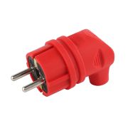 Вилка ЭРА V9-RED-IP44 каучуковая с заземлением 90 градусов 16A IP44 красная