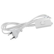 Шнур для бра ЭРА  UX-ШВВП-S-1,8m-W с выключателем 1,8м ШВВП 2x0,5мм2 белый