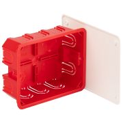 Распаячная коробка ЭРА KRT-120-92-45 скрытой установки красно-белая 120х92х45мм для твердых стен саморезы крышка IP20