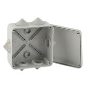 Распаячная коробка ЭРА KORv-100-100-50-6g открытой установки серая 100х100х50мм на винтах 6 гермовводов IP55