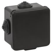 Распаячная коробка ЭРА KOR-65-65-50-4g-B открытой установки черная 65х65х50мм с гермовводами 4 вх. IP54