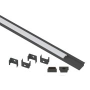 Комплект с врезным анодированным профилем ЭРА 2206B 22х6мм, 2м, черный САВ251