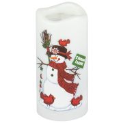 Светодиодный проектор ЭРА EGNDS -SN светильник новогодний Свеча Снеговик теплый свет 4 LED 3*AAA 15 см