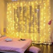 Светодиодная новогодняя гирлянда ЭРА  ЕNIG - 320W Занавес 8 режимов 3*2 м теплый белый 320 LED IP20 220 V