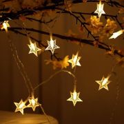 Светодиодная новогодняя гирлянда ЭРА  ENIZ-64W Звездочки 1,2*1,3 м теплый белый 64LED IP20
