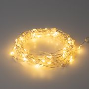 Светодиодная новогодняя гирлянда ЭРА ЕGNIG - ZH нить Жемчуг на батарейках 1,9 м желтая 20 LED