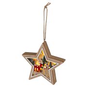 Светильник ЭРА ENGDS-4L новогодний светодиодный Звездочка подвесной 15 см 2*АА