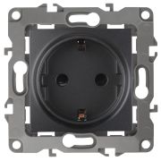 Розетка ЭРА Серия 12 12-2101-05 с заземлением 2P+E Schuko 16A-250В IP20 антрацит
