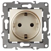 Розетка ЭРА Серия 12 12-2001-04 с заземлением 2P+E Schuko 16A-250В IP20 без м.лапок шампань