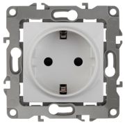 Розетка ЭРА Серия 12 12-2102-01 с заземлением 2P+E Schuko со шторками 16A-250В IP20 белый