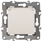 Розетка ЭРА Серия 12 12-2103-02 с заземлением 2P+E Schuko со шторками с крышкой 16A-250В IP20 слоновая кость