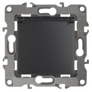 Розетка ЭРА Серия 12 12-2103-05 с заземлением 2P+E Schuko со шторками с крышкой 16A-250В IP20 антрацит