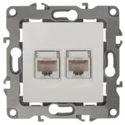 Розетка ЭРА Серия 12 12-3108-01 информационная двойная 2XRJ45 IP20 белый