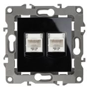 Розетка ЭРА Серия 12 12-3108-06 информационная двойная 2XRJ45 IP20 чёрный