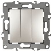 12-1107-15 ЭРА Выключатель тройной, 10АХ-250В, IP20, Эра12, перламутр (10/100/2500)