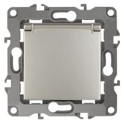 Розетка ЭРА Серия 12 12-2103-15 2P+E Schuko со шторками с крышкой 16A-250В IP20 перламутр