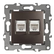 Розетка ЭРА Серия 12 12-3108-13 информационная двойная 2XRJ45 IP20 бронза