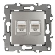Розетка ЭРА Серия 12 12-3108-15 информационная двойная 2XRJ45 IP20 перламутр