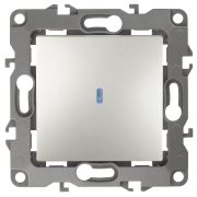 12-1102-15 ЭРА Выключатель с подсветкой, 10АХ-250В, IP20, Эра12, перламутр (10/100/2500)