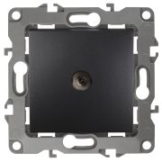 12-3102-05 ЭРА Розетка TV проходная, IP20, Эра12, антрацит (10/100/3200)
