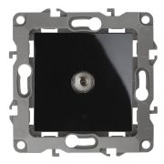 12-3102-06 ЭРА Розетка TV проходная, IP20, Эра12, чёрный (10/100/3200)