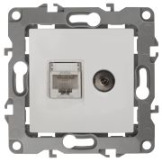 Розетка ЭРА Серия 12 12-3110-01 комбинированная RJ45+TV IP20 белый