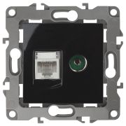 Розетка ЭРА Серия 12 12-3110-06 комбинированная RJ45+TV IP20 чёрный