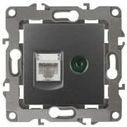 Розетка ЭРА Серия 12 12-3110-12 комбинированная RJ45+TV IP20 графит