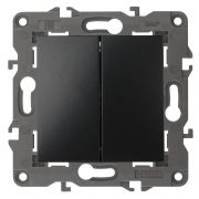 Выключатель ЭРА Elegance 14-1104-05 двойной 10АХ-250В IP20 антрацит