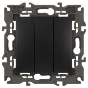 Выключатель ЭРА Elegance 14-1107-05 тройной 10АХ-250В IP20 антрацит
