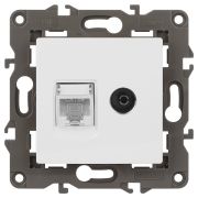 Розетка ЭРА Elegance 14-3110-01 RJ45+TV IP20 белый