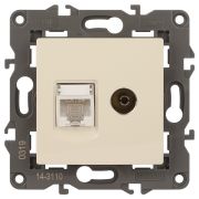 Розетка ЭРА Elegance 14-3110-02 RJ45+TV IP20 слоновая кость