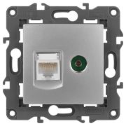 Розетка ЭРА Elegance 14-3110-03 RJ45+TV IP20 алюминий