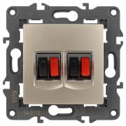 Розетка ЭРА Elegance 14-3112-04 аудио двойная IP20 шампань