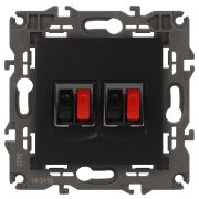 Розетка ЭРА Elegance 14-3112-05 аудио двойная IP20 антрацит