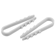 Хомут дюбельный ЭРА DX-19-25-w-100 для круглого кабеля 19-25мм белый 100шт