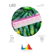 Светильник для растений, фитолампа светодиодная линейная ЭРА LLED-05-T5-FITO-18W-W розового свечения 18 Вт