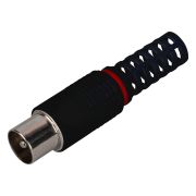 Разъем ЭРА штекер TV без пайки чёрный упаковка 1 шт.