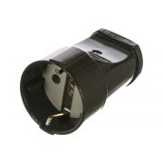 Штепсельное гнездо «UNIVersal» с/з черное 16А 250В (еврослот) А-1020 20/200