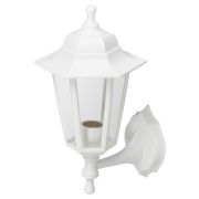 Садово-парковый светильник ЭРА НБУ 06-60-001 белый 6 гранный настенный IP44 Е27 max60Вт