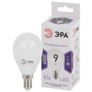 Лампа светодиодная ЭРА STD LED P45-9W-860-E14 9Вт шар холодный дневной свет Е14