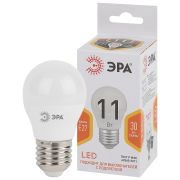 Лампа светодиодная ЭРА STD LED P45-11W-827-E27 11Вт шар теплый белый свет Е27