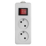 Колодка для удлинителя K-2s «ЭРА» 2гн, б/з, с выкл.  (10/40/1600)