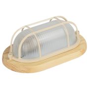 Светильник ЭРА НБО 04-60-012 Кантри дерево/стекло решетка IP54 E27 max 60Вт 232х140 овал сосна