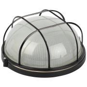 Светильник ЭРА НБП 03-100-002 Акватермо алюминий/стекло решетка IP54 E27 max 100Вт D240 круг черный