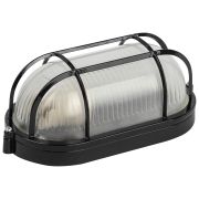 Светильник ЭРА НБП 04-60-002 Акватермо алюминий/стекло решетка IP54 E27 max 60Вт 212х105 овал черный