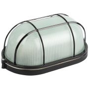 Светильник ЭРА НБП 04-100-002 Акватермо алюминий/стекло решетка IP54 E27 max 100Вт 280х160 овал черный