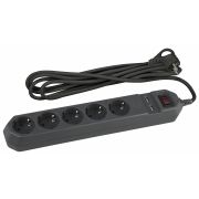 USF-5es-1.5m-USB-B сет. фильтр ЭРА (черный) с заземл, 3x0,75мм2, с выкл, 5гн+2USB, 1.5м/20