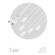 Разветвитель сетевой для линейных светильников ЭРА 5х IEC C5 3pin 2m для подключения 5 светильников